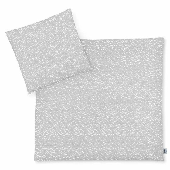 Julius Zollnerio kvadratai pilka spalva. 84460069290 viršutinė paklodė + pagalvės užvalkalas 80x80 / 35x40 cm