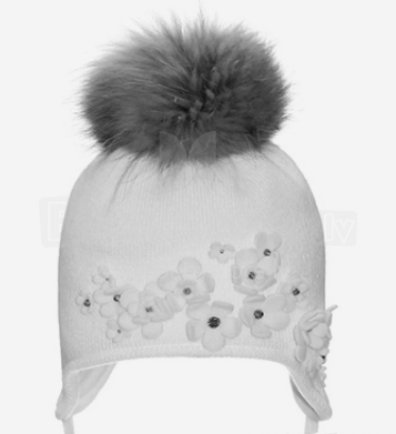 „Nikola Handmade Art.17Z210“ vaikiška žieminė vilnos kepurė su pomponu (dydis 44-46)
