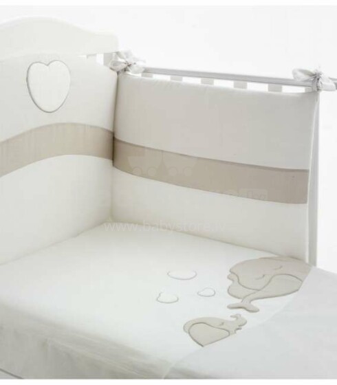 Сoccoleria Elefantino White Art.100269 Комплект изысканного детского постельного белья из 4-х частей