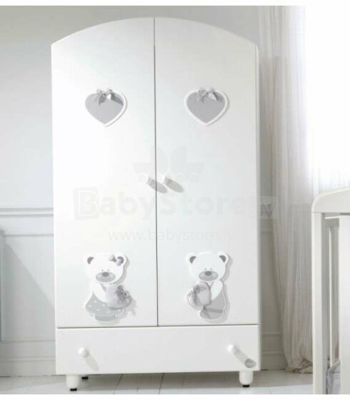 Baby Expert Armadio Bon Bon Bianco/Grigio  Art.100375 Эксклюзивный двухстворчатый шкаф
