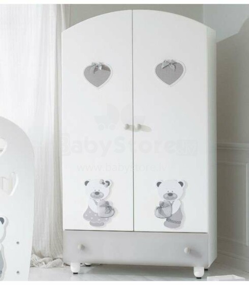 Baby Expert Armadio Bon Bon Bicolore/Grigio  Art.100376 Эксклюзивный двухстворчатый шкаф
