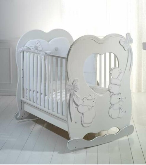 Baby Expert Fantagioco Сhic Bianca/Argento Art.100390 Ekskluzīva bērnu gulta