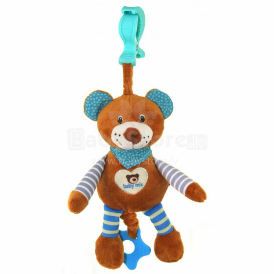 BabyMix Bear Art.37194 Развивающая плюшевая игрушка- погремушка для коляски/автокресла/кроватки