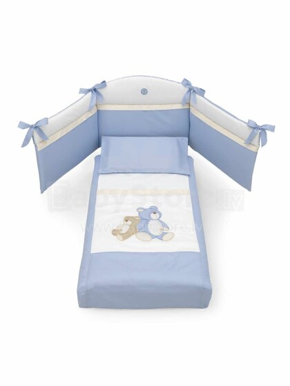 Erbesi Lilo&Gio White/Blue Art.100884 Комплект изысканного детского постельного белья из 4-х частей