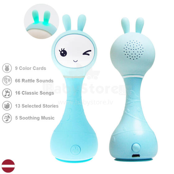 Alilo Smart Hare R1 Blue LV – Interactive Musical Developmental Toy for Children from 0+ with Latvian Voice