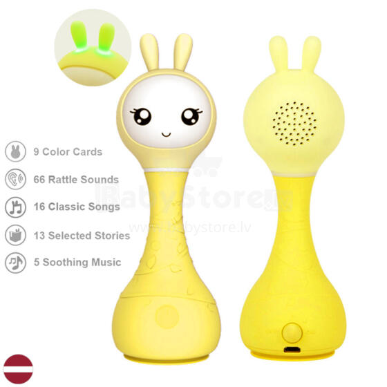 Alilo Smart Hare R1 Yellow LV – Interactive Musical Developmental Toy for Children from 0+ with Latvian Voice