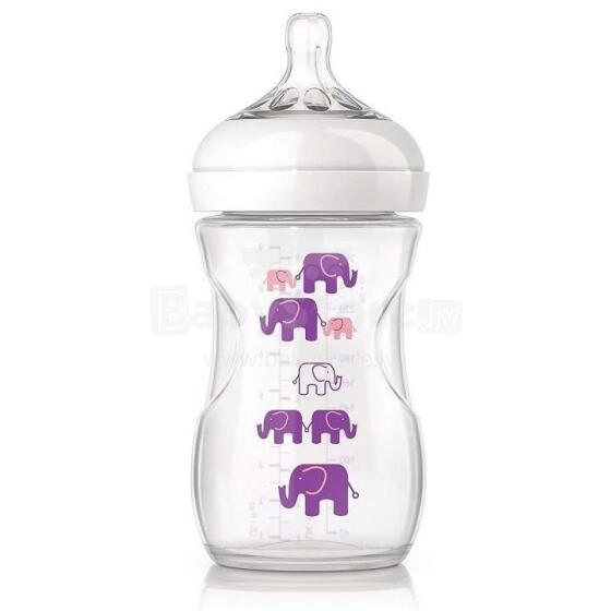 Philips Avent Natural Elephant Deco Art.SCF628/16  Бутылочка для кормления  не содержит Bisphenol A (260мл.) , 1M+