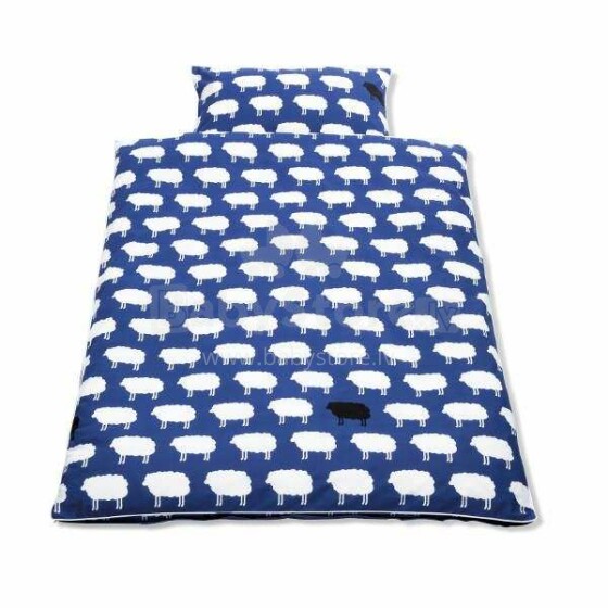 Pinolino Happy Sheep Art. 630522-1 Medvilninis patalynės komplektas iš 2 dalių viršutinio paklodės + pagalvės užvalkalas 100x135 / 60x40 cm