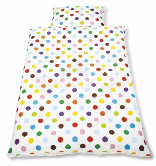 Pinolino Dots Art.630666-0 Medvilninis patalynės komplektas iš 2 dalių viršutinio paklodės + pagalvės užvalkalas 100x135 / 60x40 cm