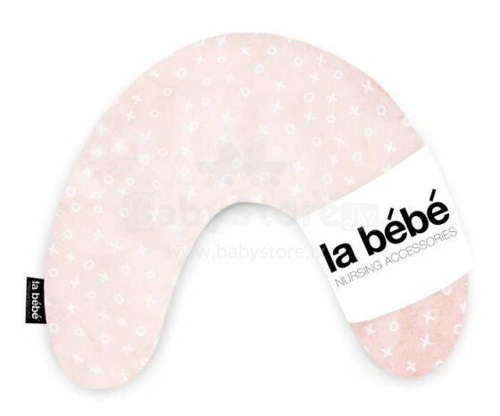 „La Bebe ™ Mimi“ slaugos medvilnės pagalvė, art. 101710 „TicTacToe“ rožinė grikių pasagos pagalvėlė 19x46cm