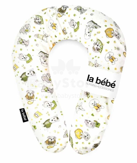 La Bebe™ Snug Cotton Nursing Maternity Pillow Art.101725 Funny Dogs Pillow with buckwheat filling 20*70cm