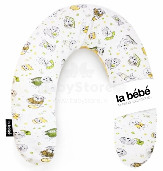 La Bebe ™ Rich Art. 101731 Juokingi šunų medvilnės slaugos motinystės pagalvės pasaga kūdikiams maitinti, miegoti, pasaga nėščioms moterims 30x175cm