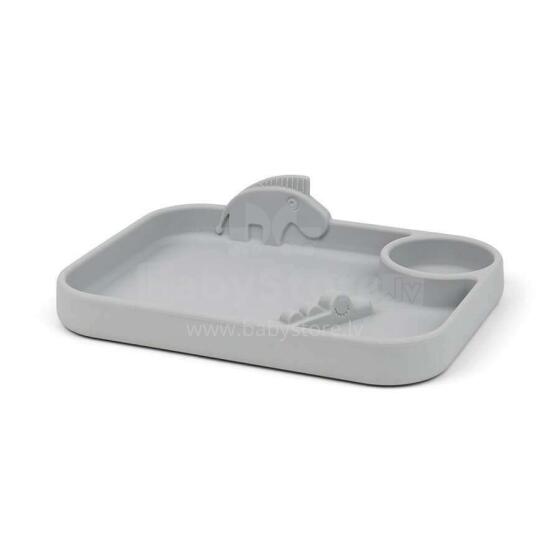 Done by Deer Peekaboo compartment plate Deer Friends, Grey