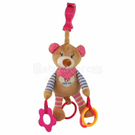 BabyMix Bear Art.33251  Игрушка мягкая на коляску с вибрацией Мишка