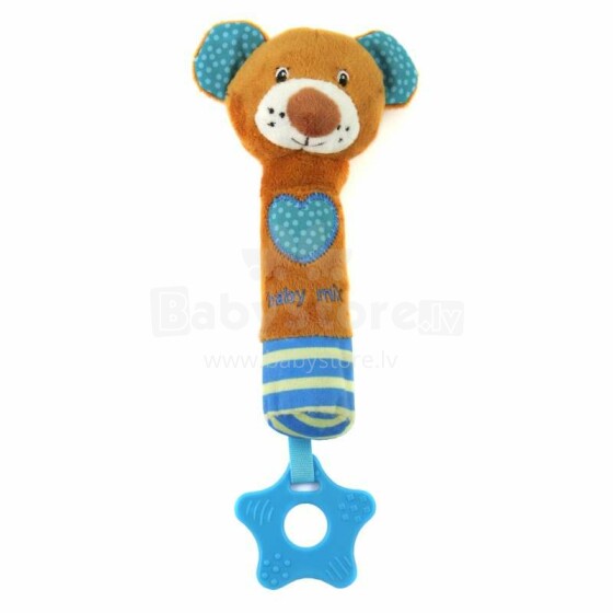 BabyMix Bear Art. 31275  Детская мягкая погремушка с пищалкой