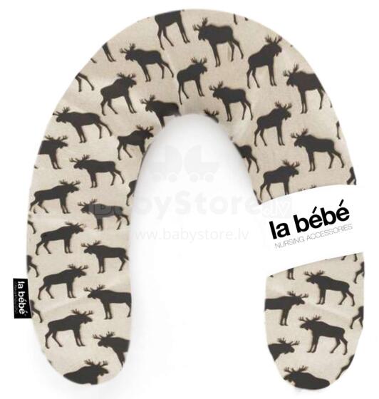 La Bebe™ Rich Cotton Nursing Maternity Pillow Art.102707 Black Elk, 30x104 cm