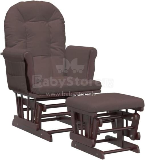 Bebe Basic Rocking Chair with Stool Art.103012 Brown Šūpuļkrēsls