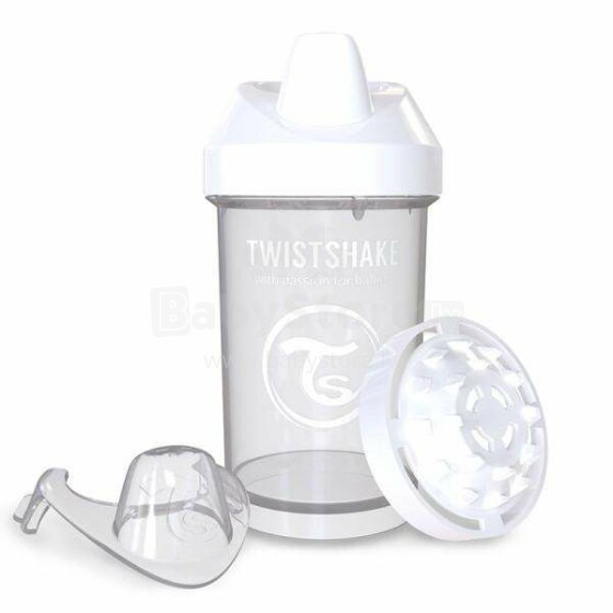 „Twistshake Crawler Cup“ 78063 baltas butelis su snapeliu nuo 8 mėnesių ir daugiau, 300 ml