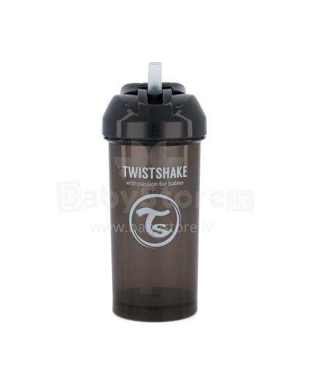 Twistshake Straw Cup Art.103069 Black Baby cup with silicone straw from 6+ months, 360 ml