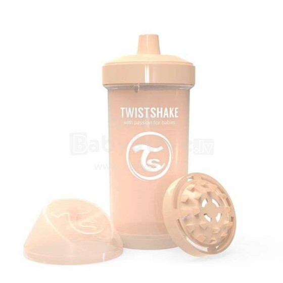 „Twistshake Kid“ puodelis, 78283, pastelinės smėlio spalvos butelis su snapeliu nuo 12+ mėnesių, 360 ml