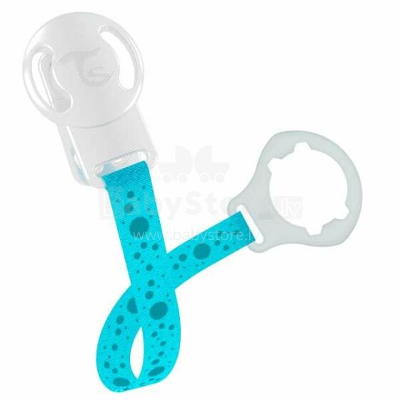 Twistshake Pacifier Clip Art.78101 Turquoise Māneklīša ķēde (Knupja turētājs) ar klipsi