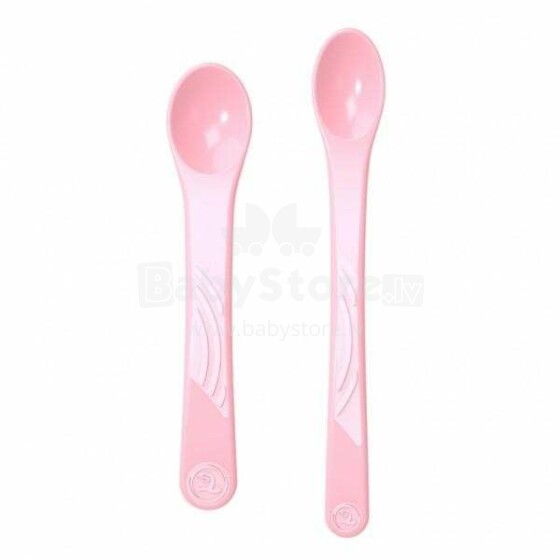 Twistshake EST Hygienic Spoons  Art.78189 Pastel Pink  Ложечки для самостоятельного употребления пищи (2шт.)