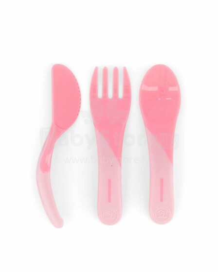 „Twistshake Learn Cutlery Art“. 788199 Pastelinės rožinės spalvos stalo įrankių rinkinys