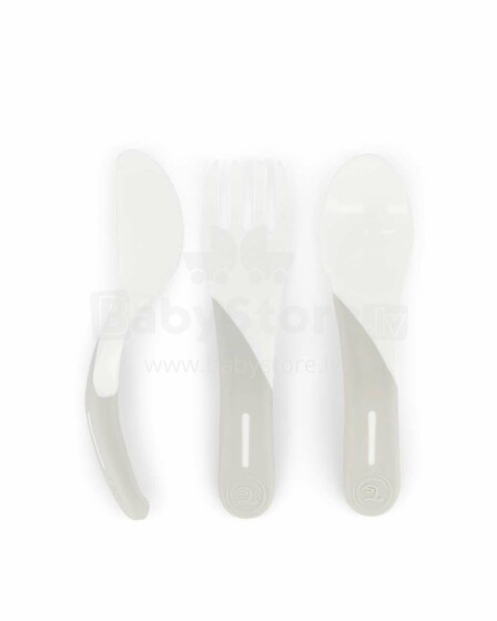 Twistshake Learn Cutlery Art.78207 White