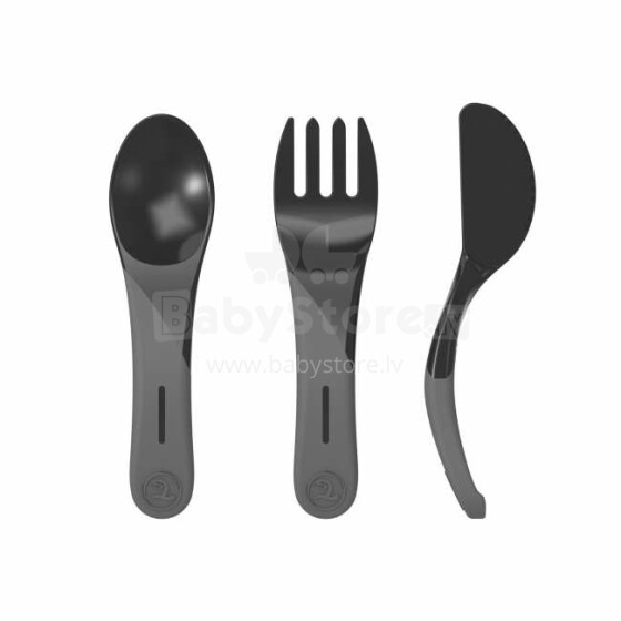 Twistshake Learn Cutlery Art.78208 Black  Столовые приборы- ложка, вилка, нож