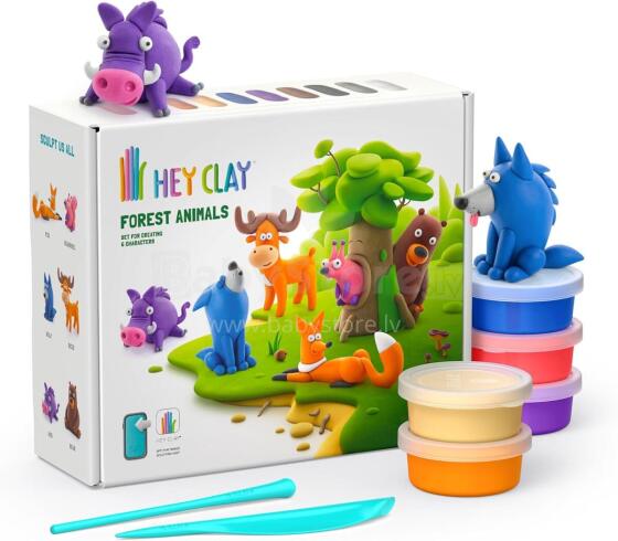 Hey Clay Forest Animals Set - Colorful Modelling Kids Art.103267