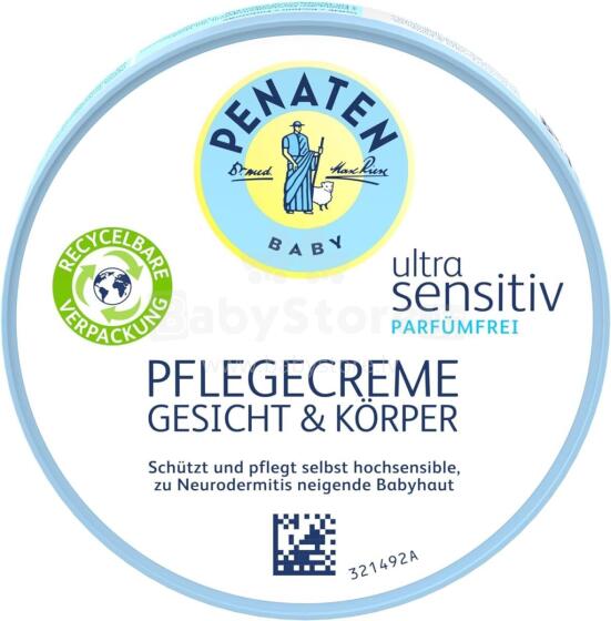 Penaten Ultra Sensitive Cream Art.103757  Крем для лица и тела для новорождённых от 0+ мес,100мл