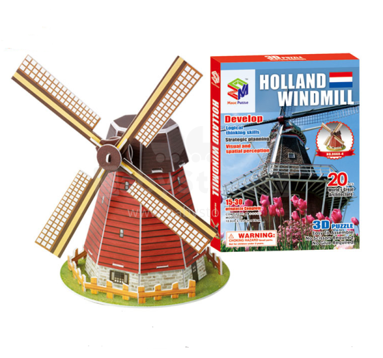 3D Puzzle Magic-Puzzle Art.293471 Holandes vējdzirnavas