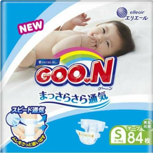 Японские подгузники Goo.n (Goon) S - (4-8 кг) 84 шт.