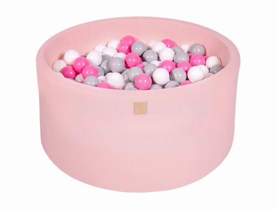 MeowBaby® Color Round Art. 104057 Rožinis sausas baseinas su kamuoliukais (200vnt.)