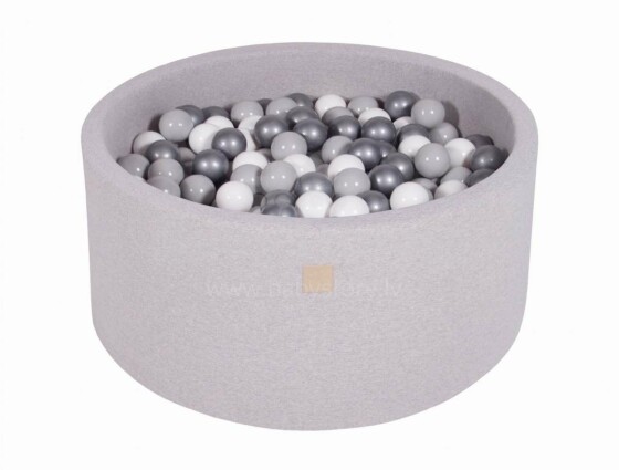 MeowBaby® Color Round Art.104058 Light Grey Бассейн сенсорный сухой с шариками(200шт.)