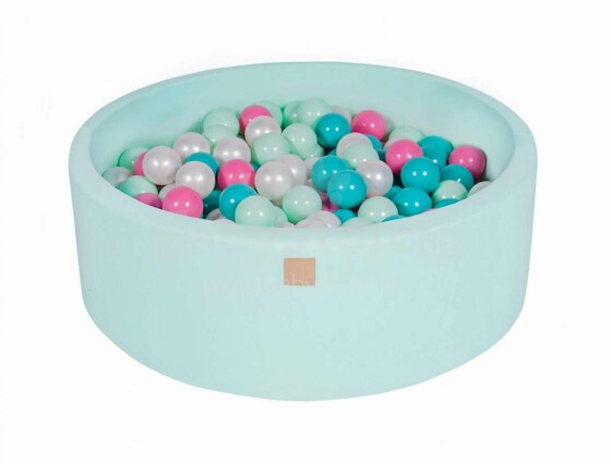 MeowBaby® Color Round Art.104179 Mint Бассейн сенсорный сухой  с шариками(200шт.)