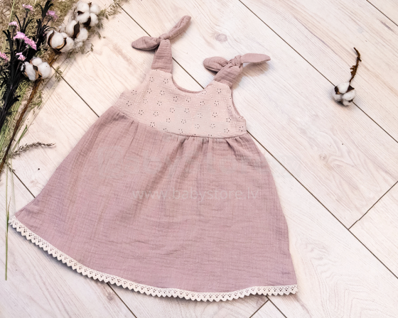 La bebe™ Muslin Art.104245 Стильное детское платье из муслина
