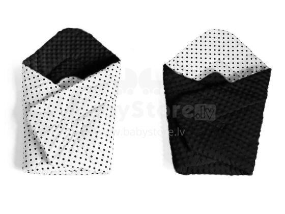 La bebe™ Swaddle Minky+Cotton Art.104625 Black Baby blanket