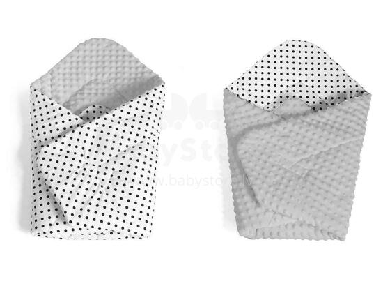 La bebe™ Swaddle Minky+Cotton Art.104630 Light grey blanket