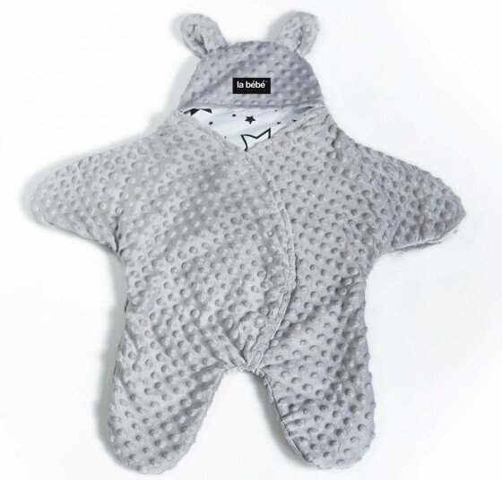 La bebe™ Minky+Cotton Art.104790 Grey Overalls for a baby for a car seat (stroller) with handles and legs