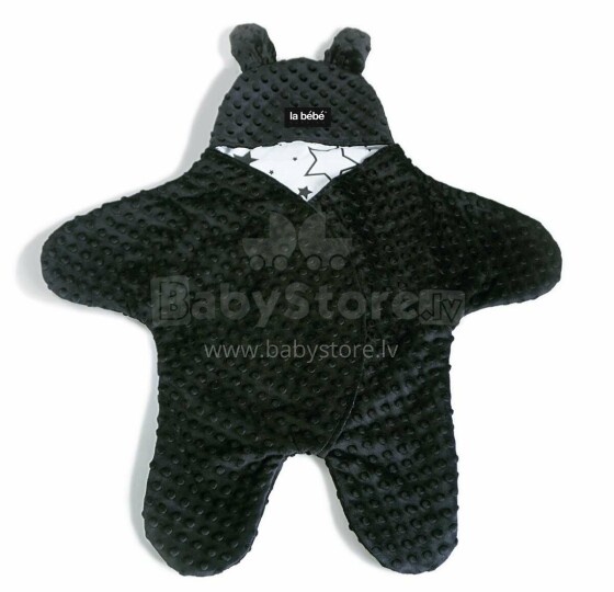 La bebe™ Minky+Cotton Art.104791 Black Overalls for a baby for a car seat (stroller) with handles and legs