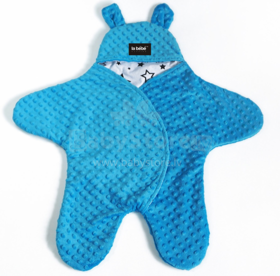 La bebe™ Minky+Cotton Art.104793 Blue Overalls for a baby for a car seat (stroller) with handles and legs