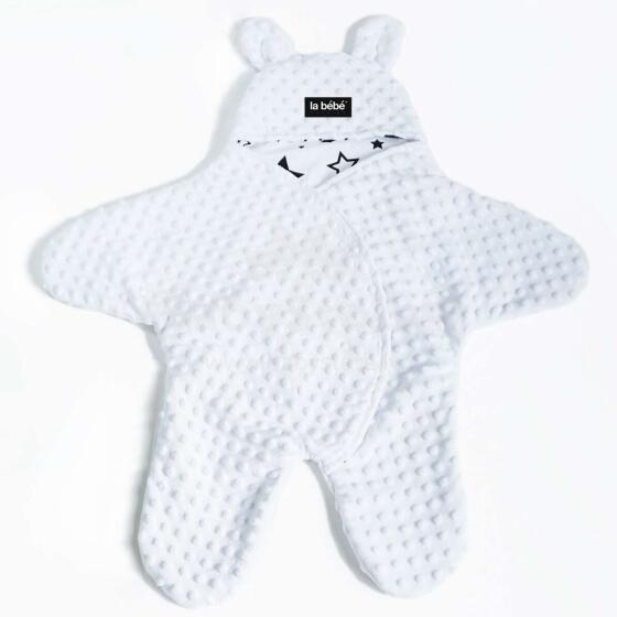 La bebe™ Minky+Cotton Art.104794 White Kombinezons (konverts) mazulim automašīnas sēdeklim/ratiņiem ar rokturiem un kājām