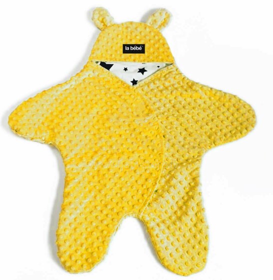 La bebe™ Minky+Cotton Art.104797 Yellow Overalls for a baby for a car seat (stroller) with handles and legs