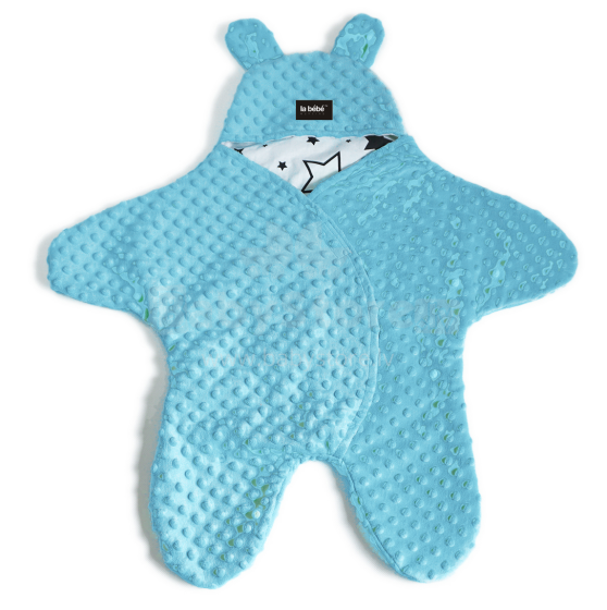 La bebe™ Minky+Cotton Art.104798 Light blue Overalls for a baby for a car seat (stroller) with handles and legs
