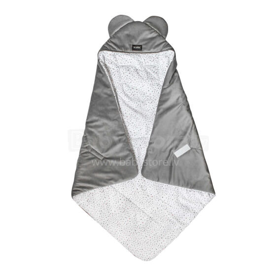 La bebe™ Swaddle Velur+Cotton 90x90 Art.104800 Grey, 90x90 cm