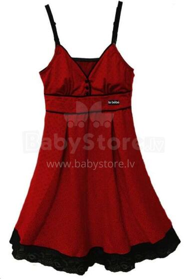La Bebe™ Nursing Cotton Mia Art.10486 Red Grūtnieču/barošanas naktskrekls