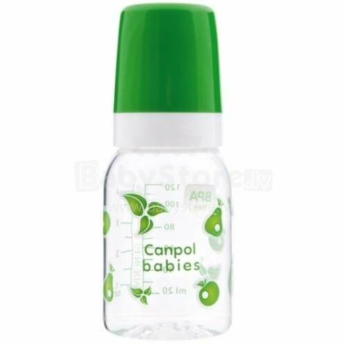 Canpol Babies Art.11 / 820 Plastikinis butelis be BPA, su silikonine čiulptuku, 120 ml
