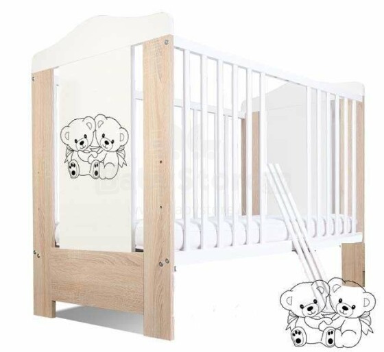 BoboBaby Ella Bears Art.22902  Light Oak 109  деткая кроватка для малышей,120х60см