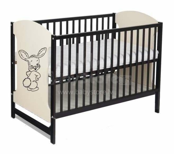 BoboBaby Miki Bunny Art.22942 Cream/Venge 104  деткая кроватка для малышей  120х60см (без ящика)